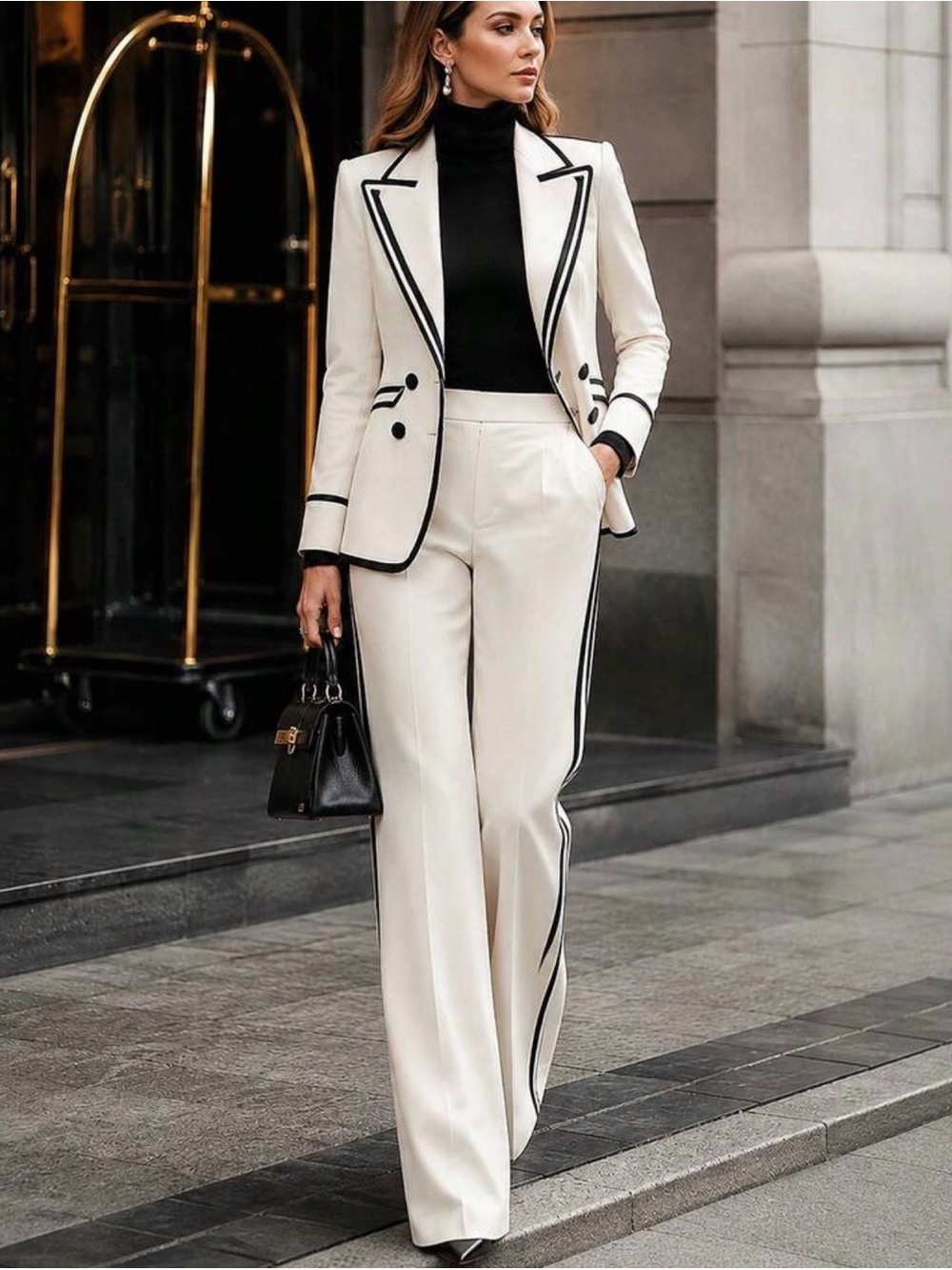 Tailored Emerald Green Peplum Blazer & Pants Suit - Picture 5 of 15